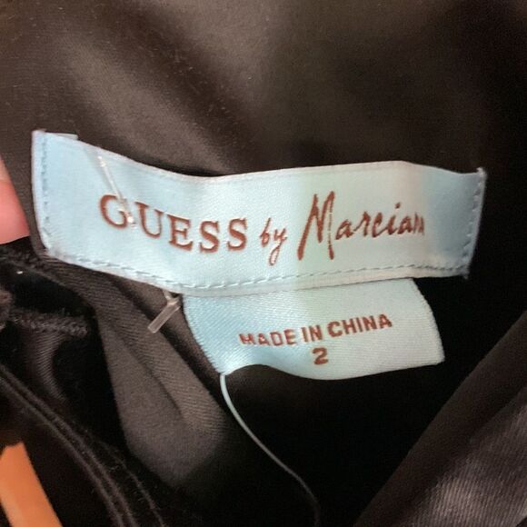 Guess by Marciano black sateen sleeveless wrap mini dress NWT - Picture 4 of 12